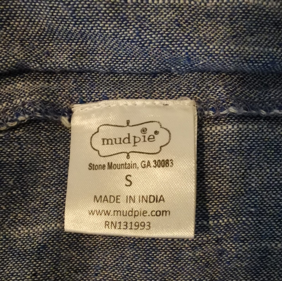 Mud Pie Chambray Blue Ivy Tiered Dress Size S - Picture 10 of 14